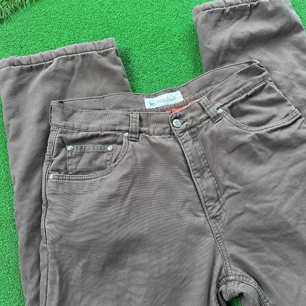 Windriver Water Repellent Lined Thick Warm Mens Work Pants Brown - 34x30 - Picture 2 of 10